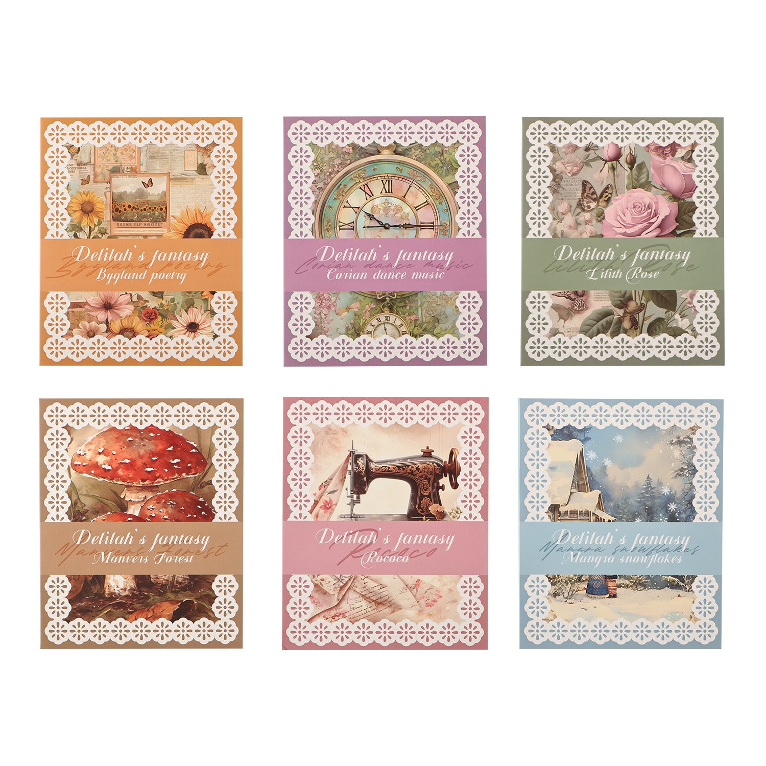 24 Sheets Fantasy Junk Journal Paper DLEHX