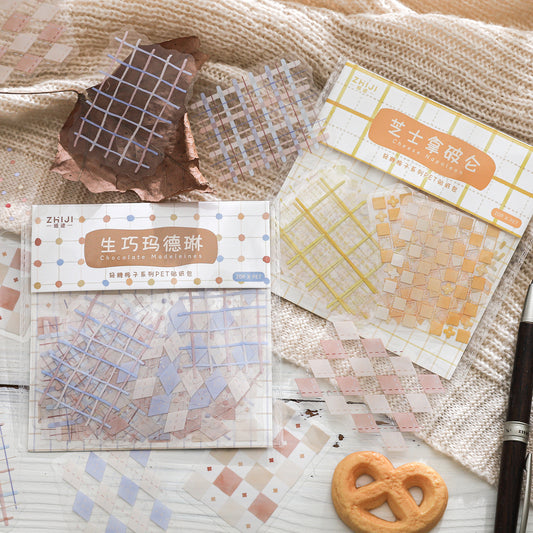 20 Pcs Grid Themed PET Stickers QTGZ