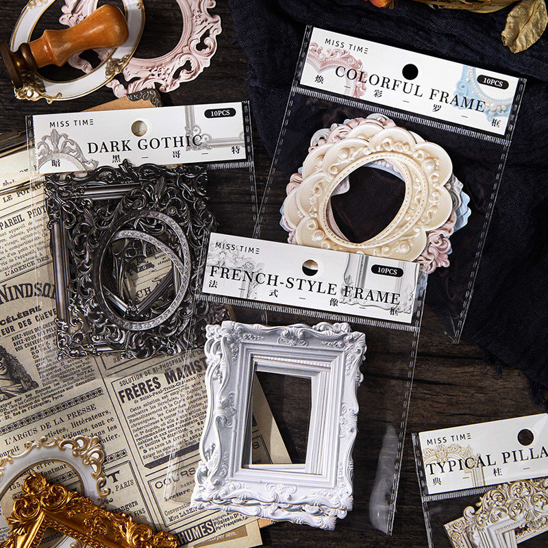 10 Pcs Vintage Frame Stickers GBQM