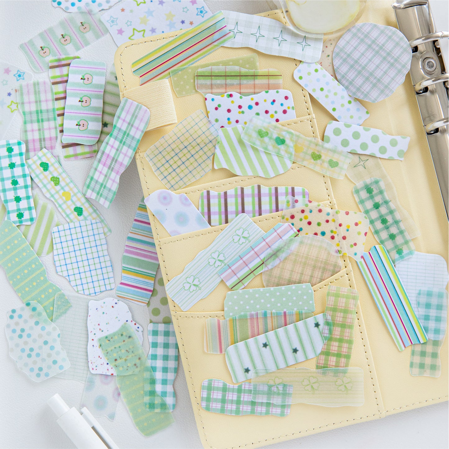 50 Pcs Gird Strip Themed Journal Stickers LSRJ