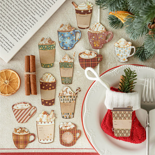 30 Pcs Gold Foil Christmas Themed Stickers SDGB