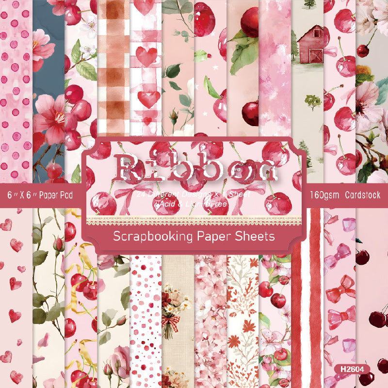 6 inch Ribbon Scrapbook Paper Pad SKP604