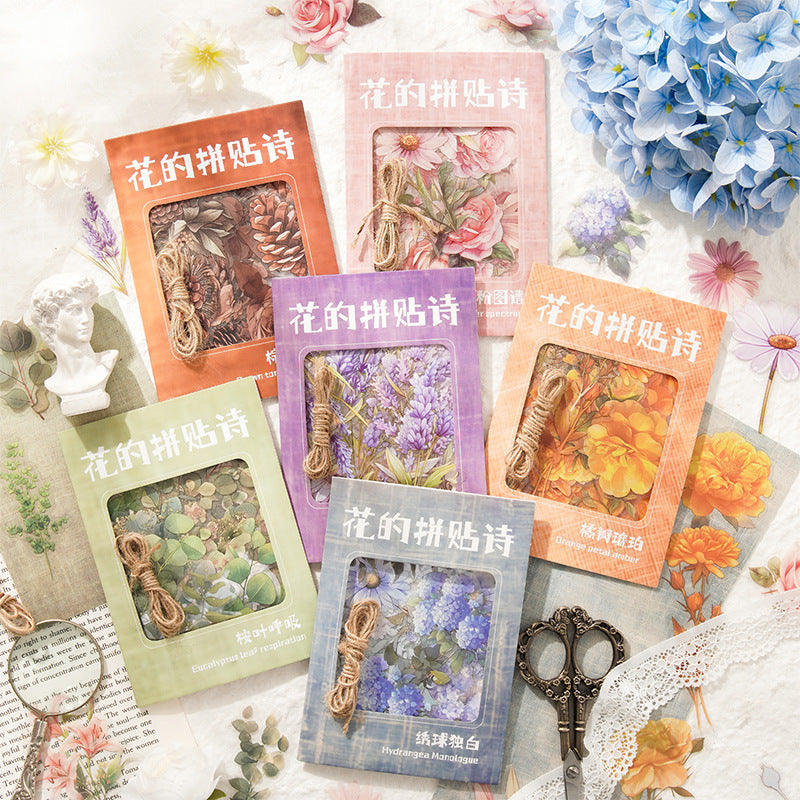 70 Pcs Floral Paper and Stickers Kit HDPTS