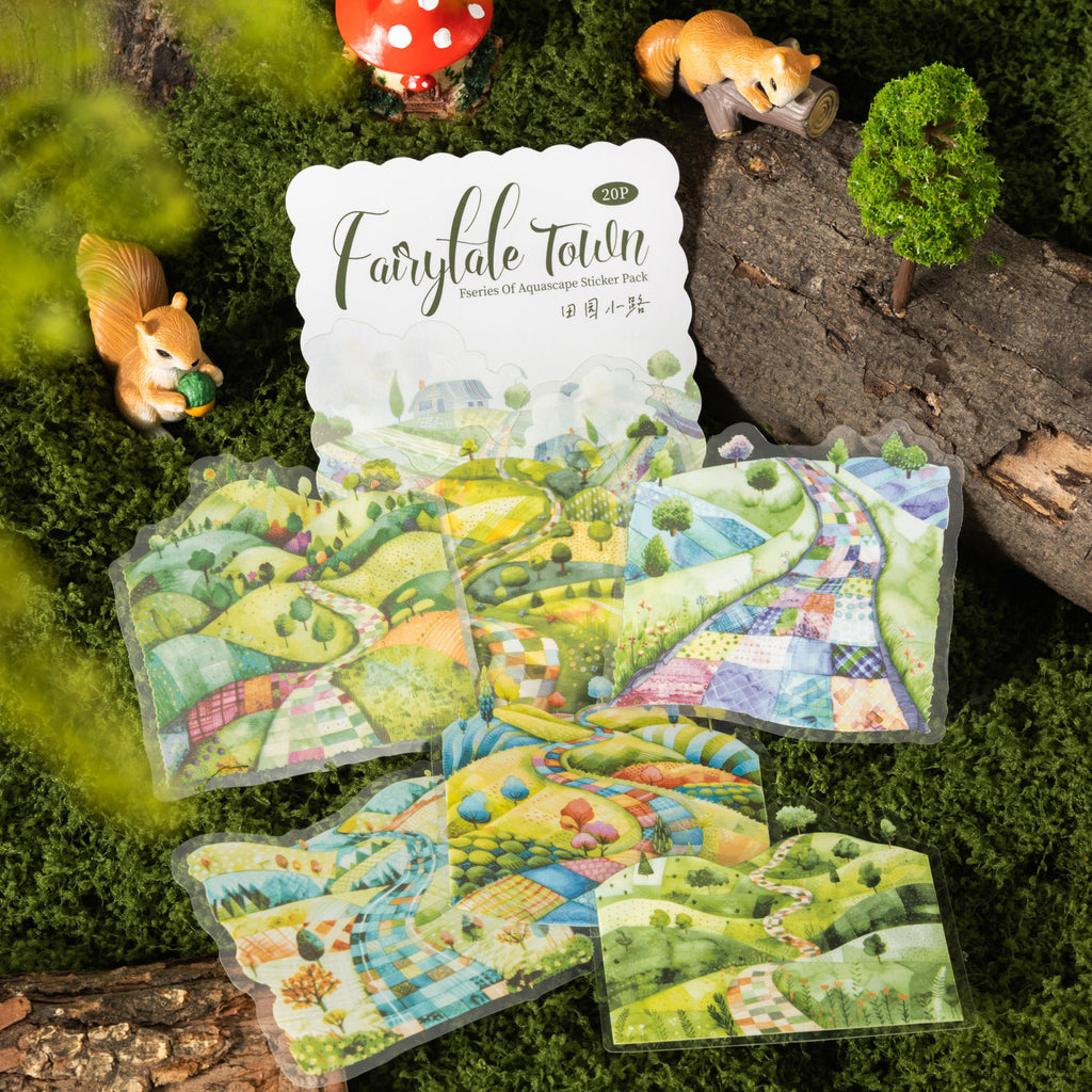 20 Pcs Fairy Tale Town Theme PET Stickers THZX
