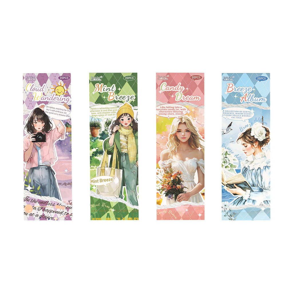 20 Pcs Lifestyle Girl PET Stickers Book QYWY