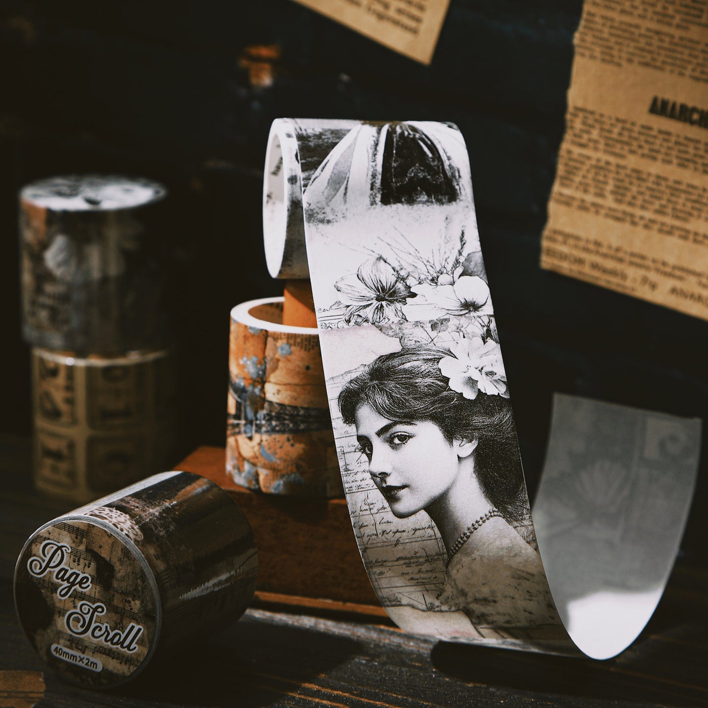 1 Roll Vintage Newspaper Washi Tape SYJC