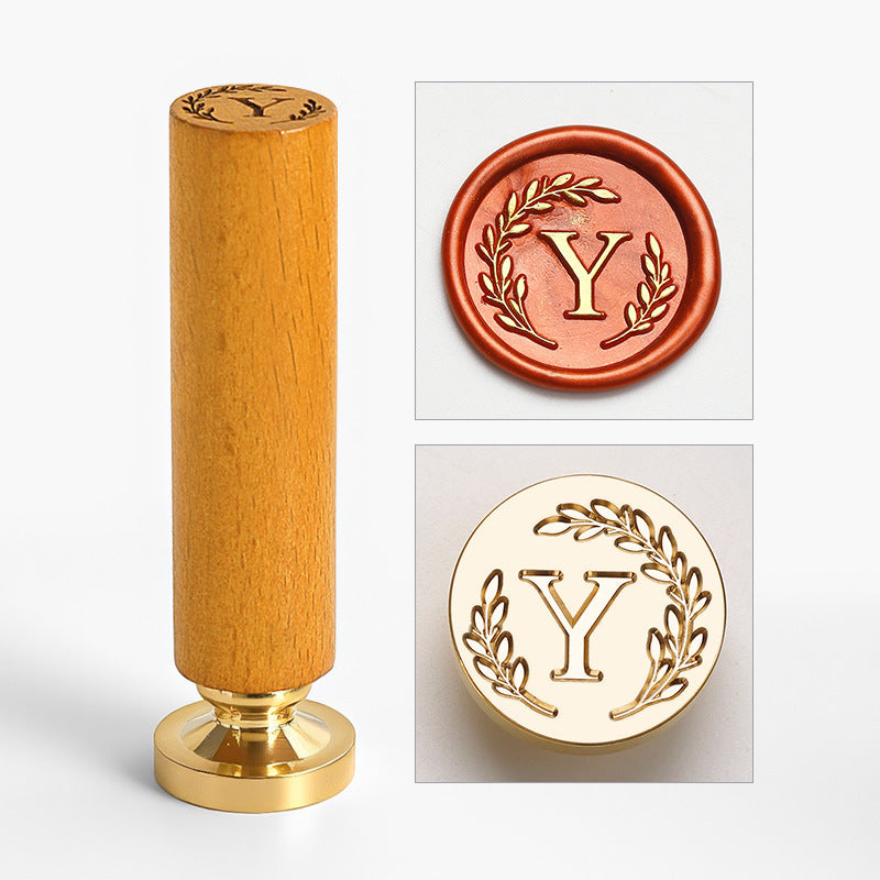 Vintage Alphabet: Wooden Handle Wax Seal Stamp Set