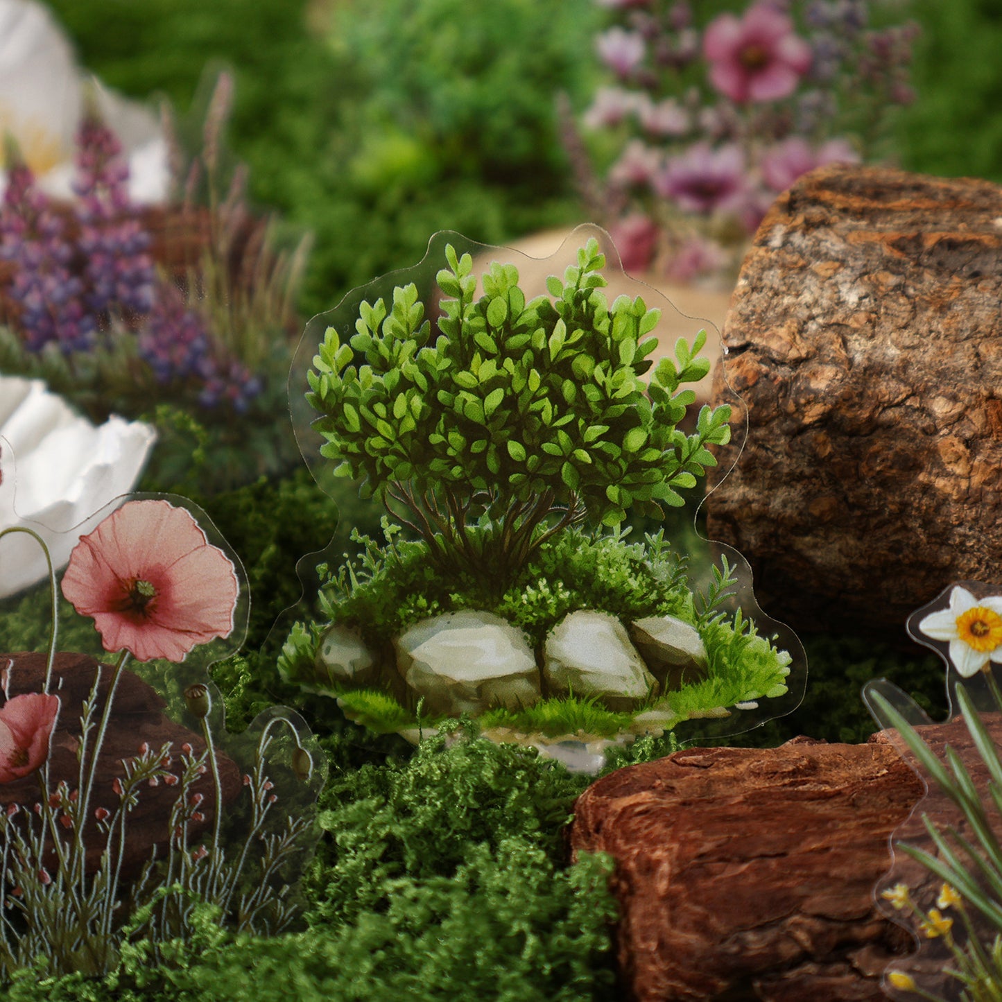 40 Pcs Wildflower PET Stickers SHHY