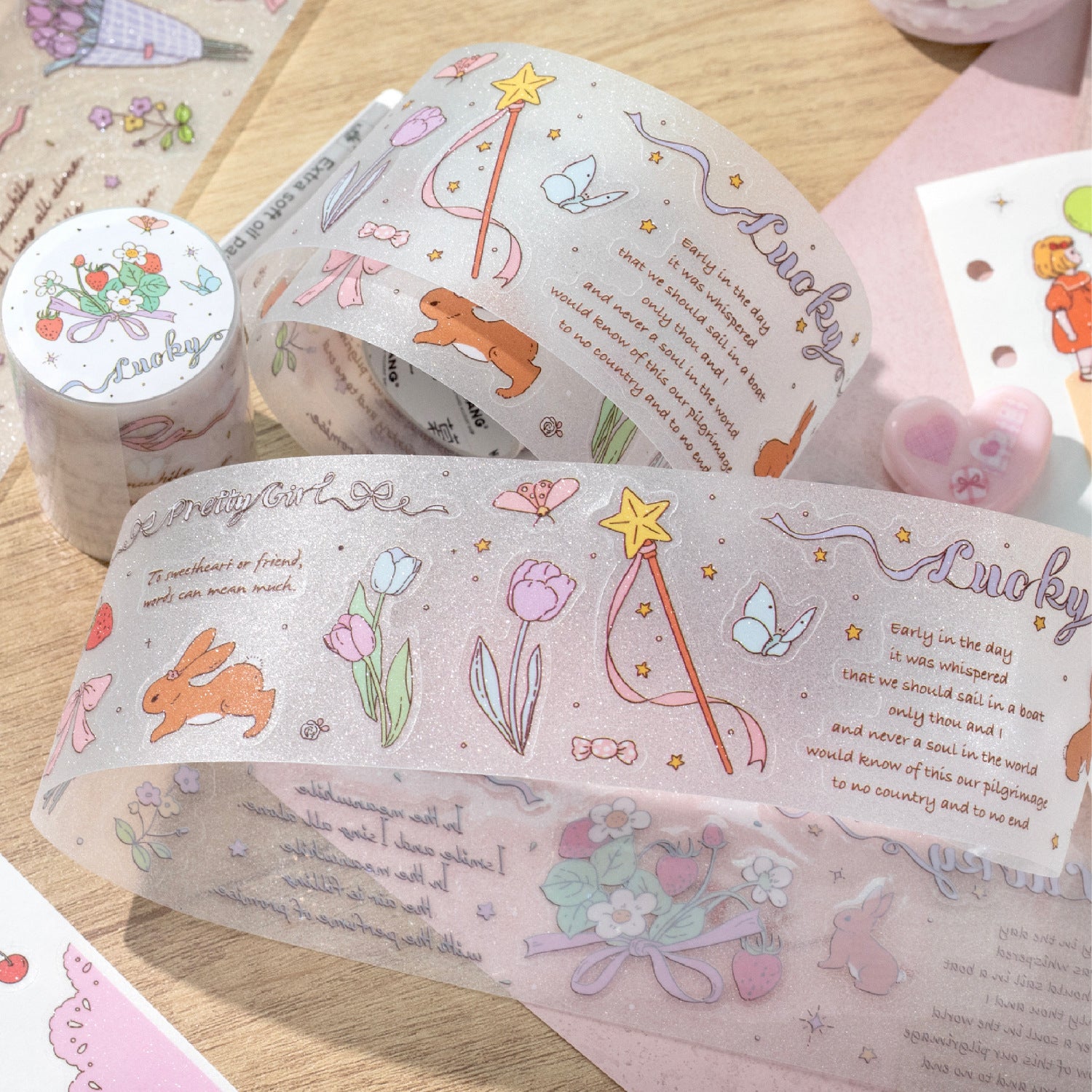 1 Roll Childhood Theme PET Stickers Tape THTWXZ