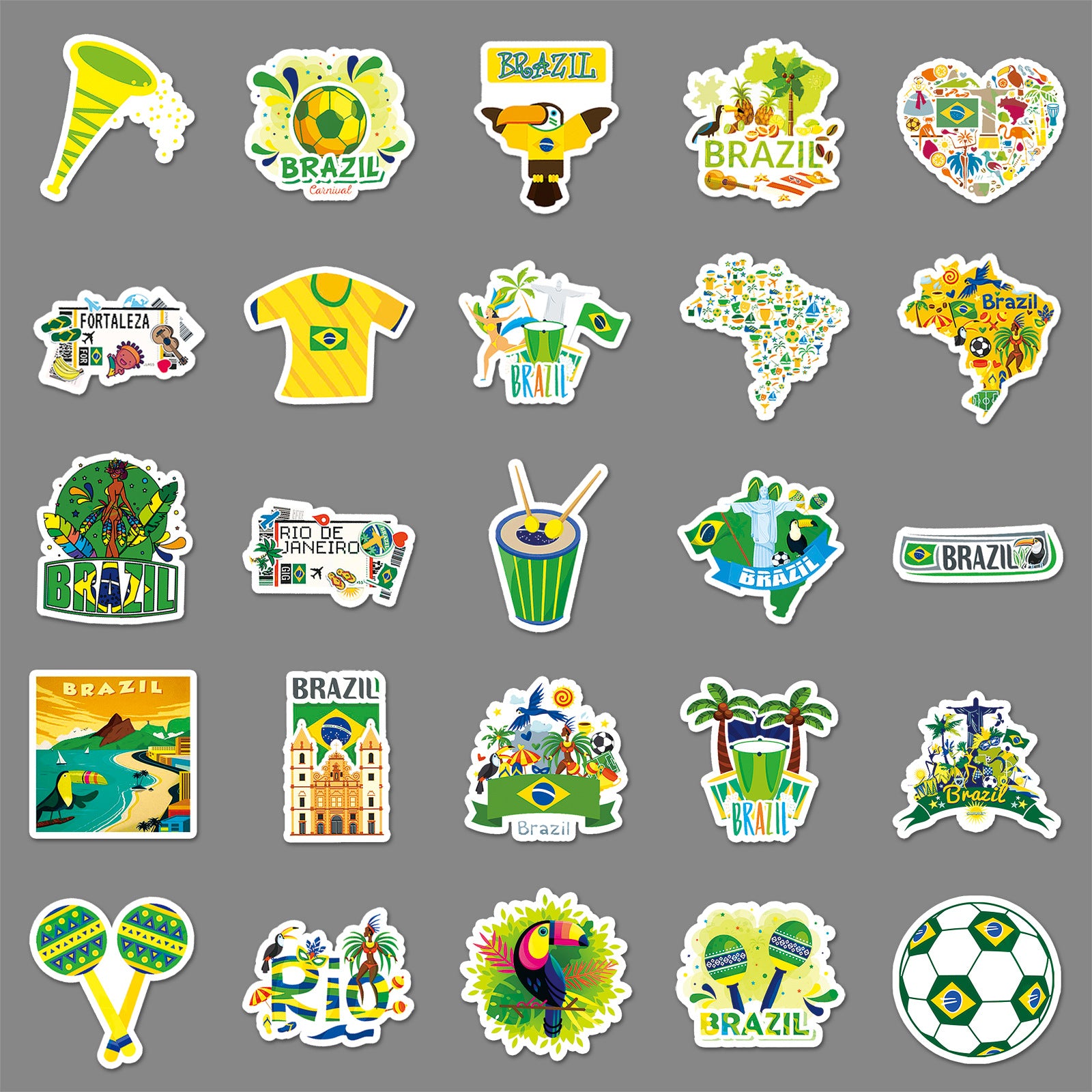 50Pcs Brazil Travel Vinyl Stickers TRV08