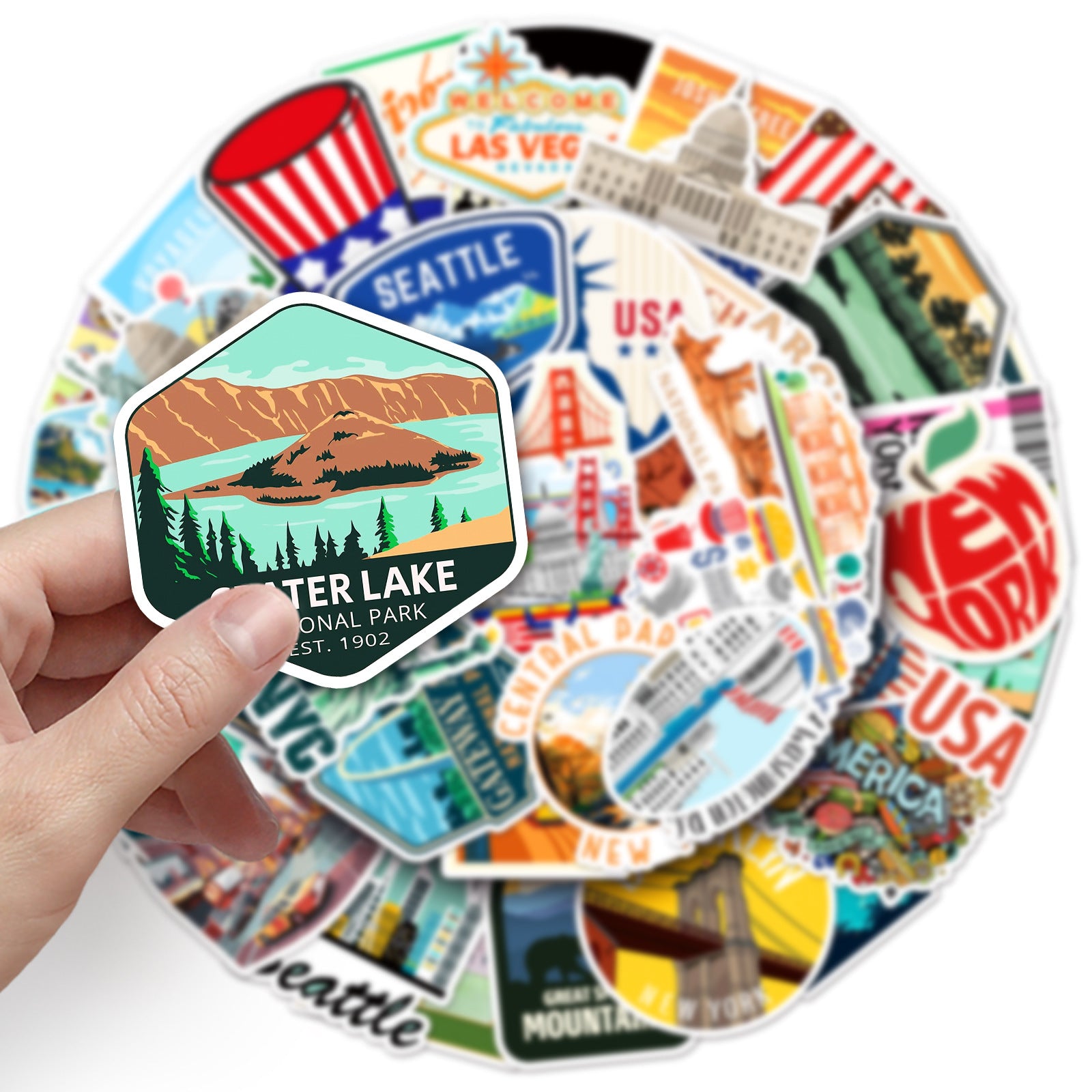 50Pcs United States Travel Vinyl Stickers TRV10