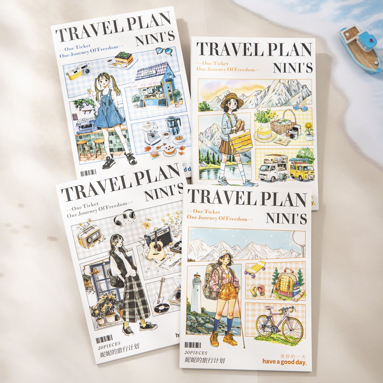 20 Sheets Travel Stickers Book NNLXJH