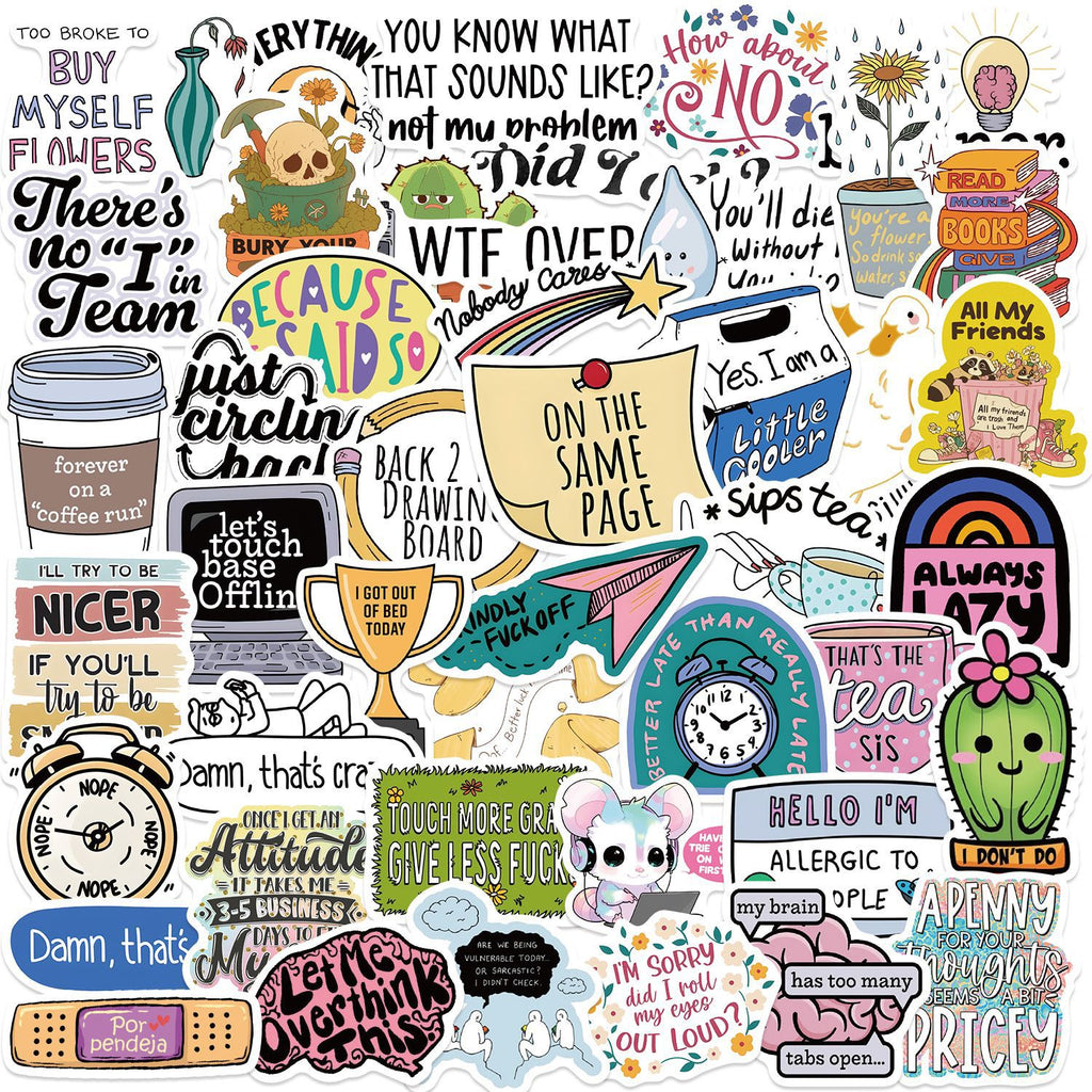 50 Pcs Vinyl Funny Stickers TT245
