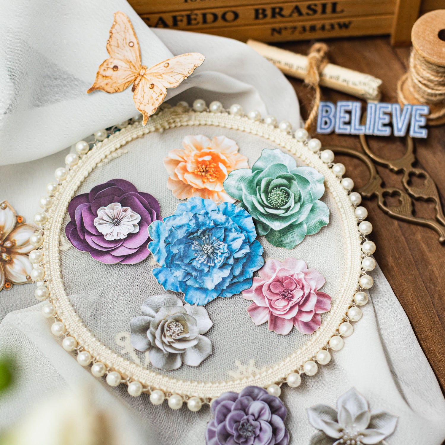20 Pcs Flower Stickers HJDSZ