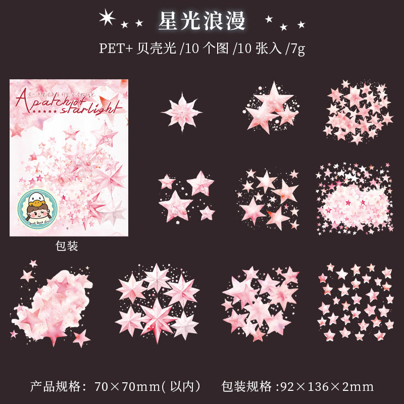 10 Pcs Star PET Stickers YPXG