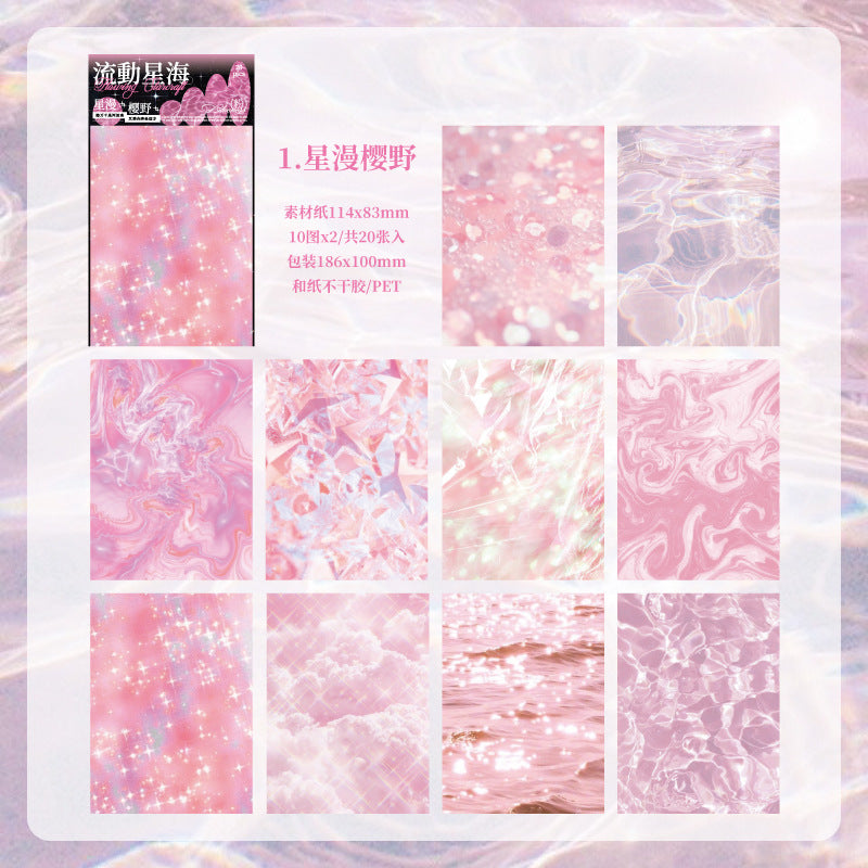 20 Pcs Creative Background Paper Stickers LDXH