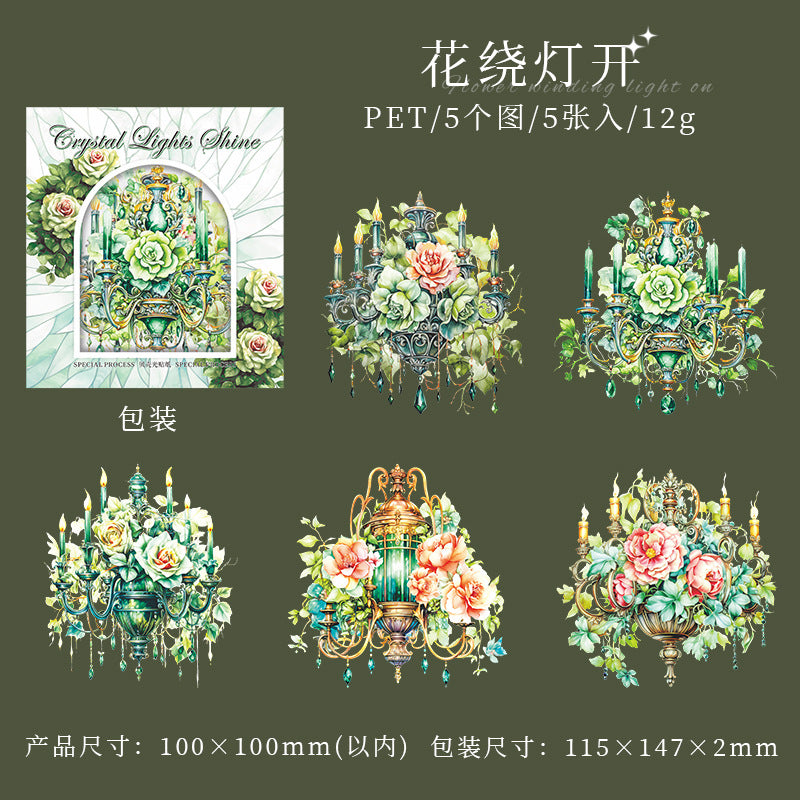 5 Pcs Lamp PET Stickers SJDZY