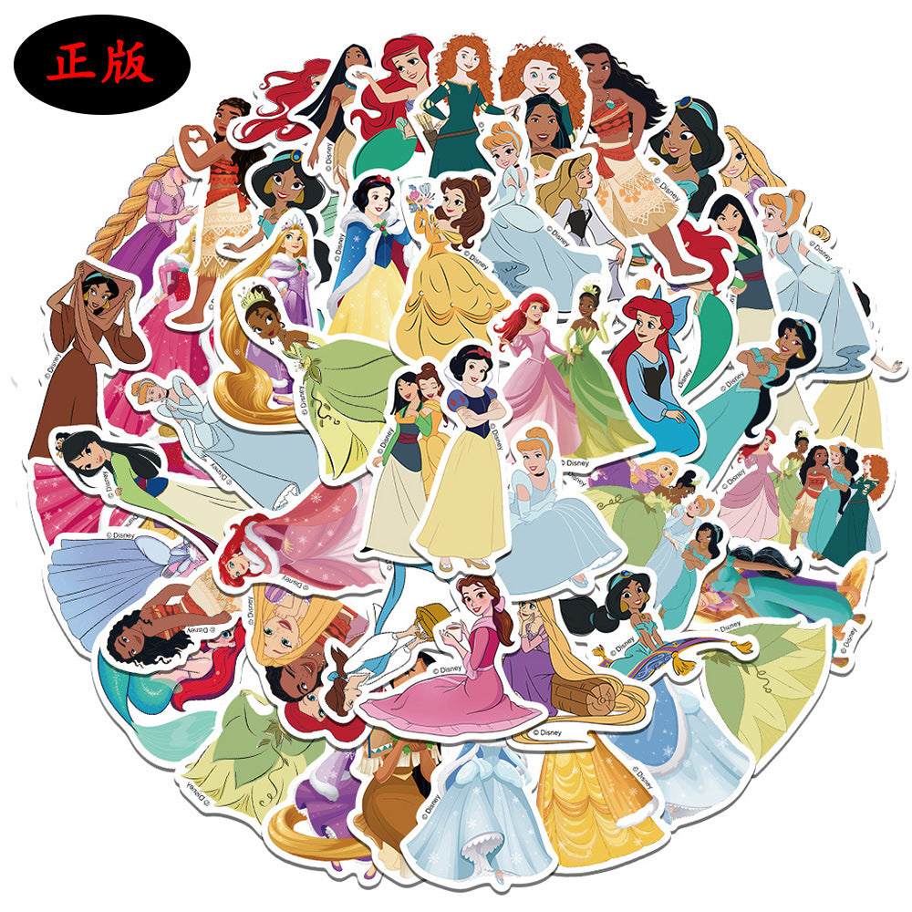 50 Pcs Vinyl Cartoon Princess Stickers DSN006