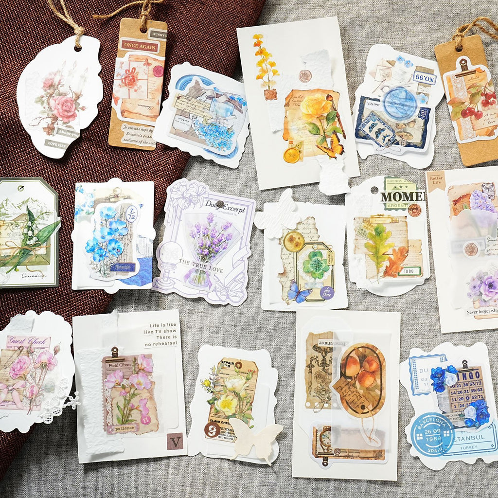 32 Pcs Floral Collage Stickers FLYDHY