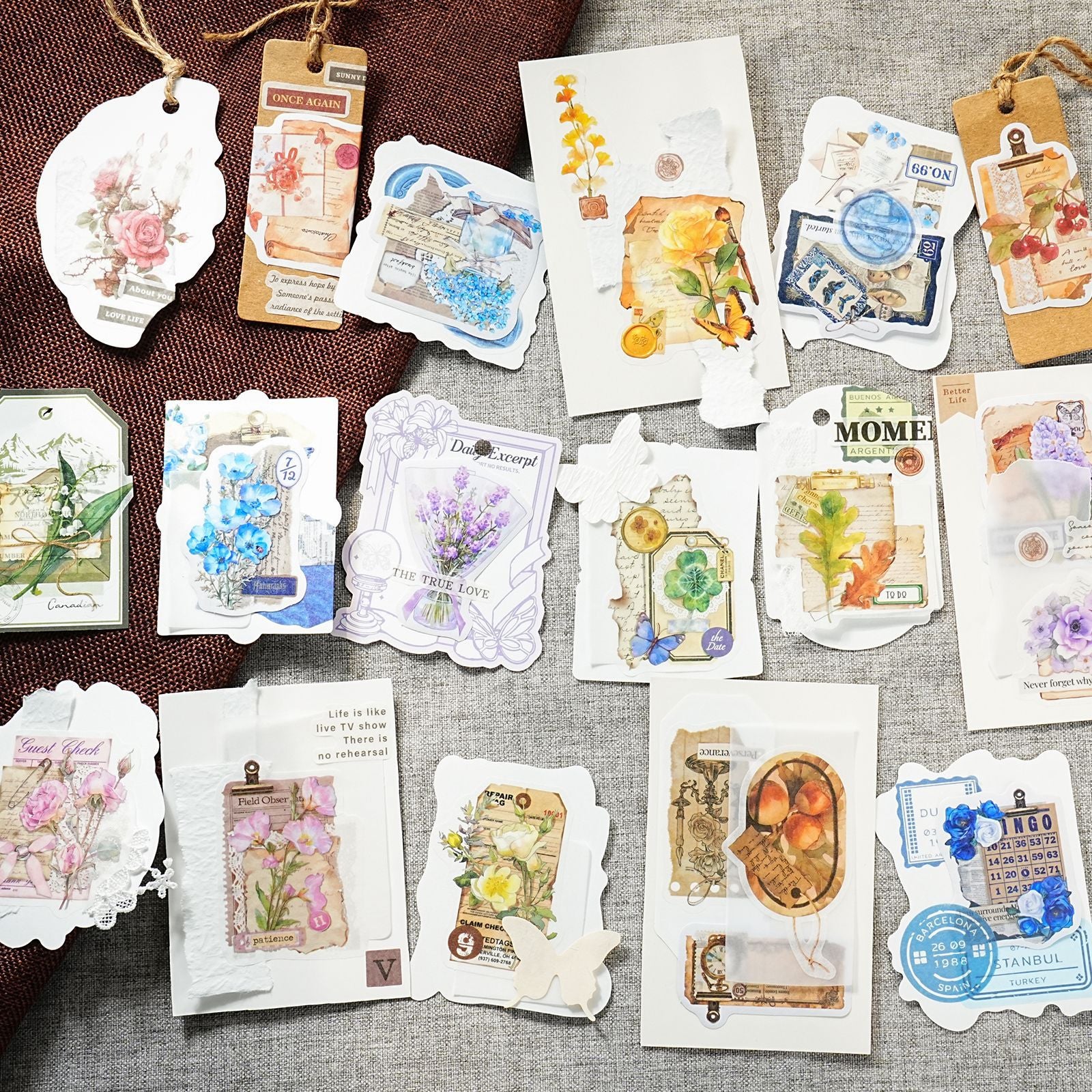 32 Pcs Floral Collage Stickers FLYDHY