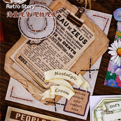 1 Roll Vintage Words Cardstock Stickers XXXL