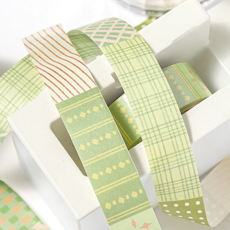 Retro Palette Geometric Grid Washi Tape - Forest