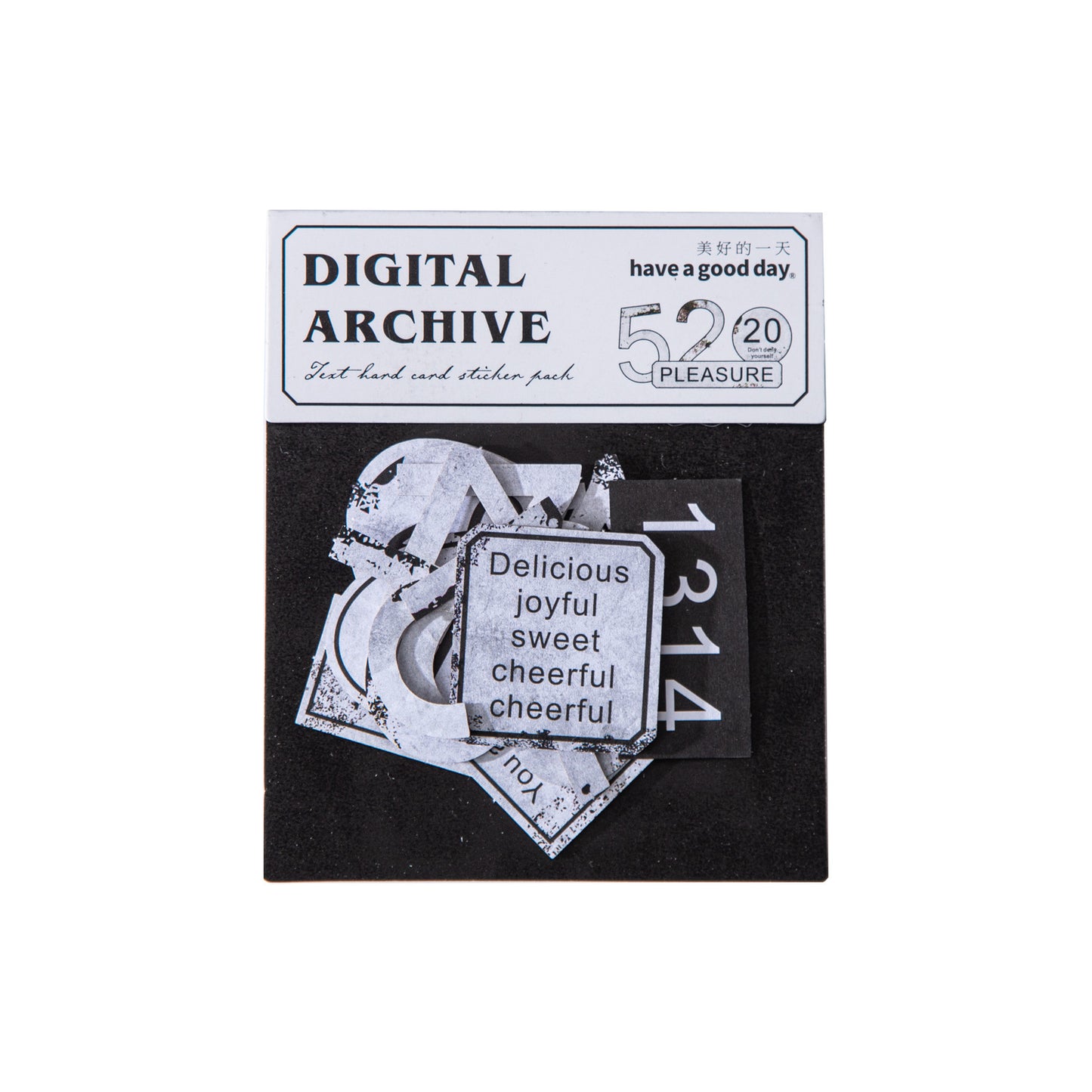 20 Pcs Vintage Number Cardstock Stickers SZCD