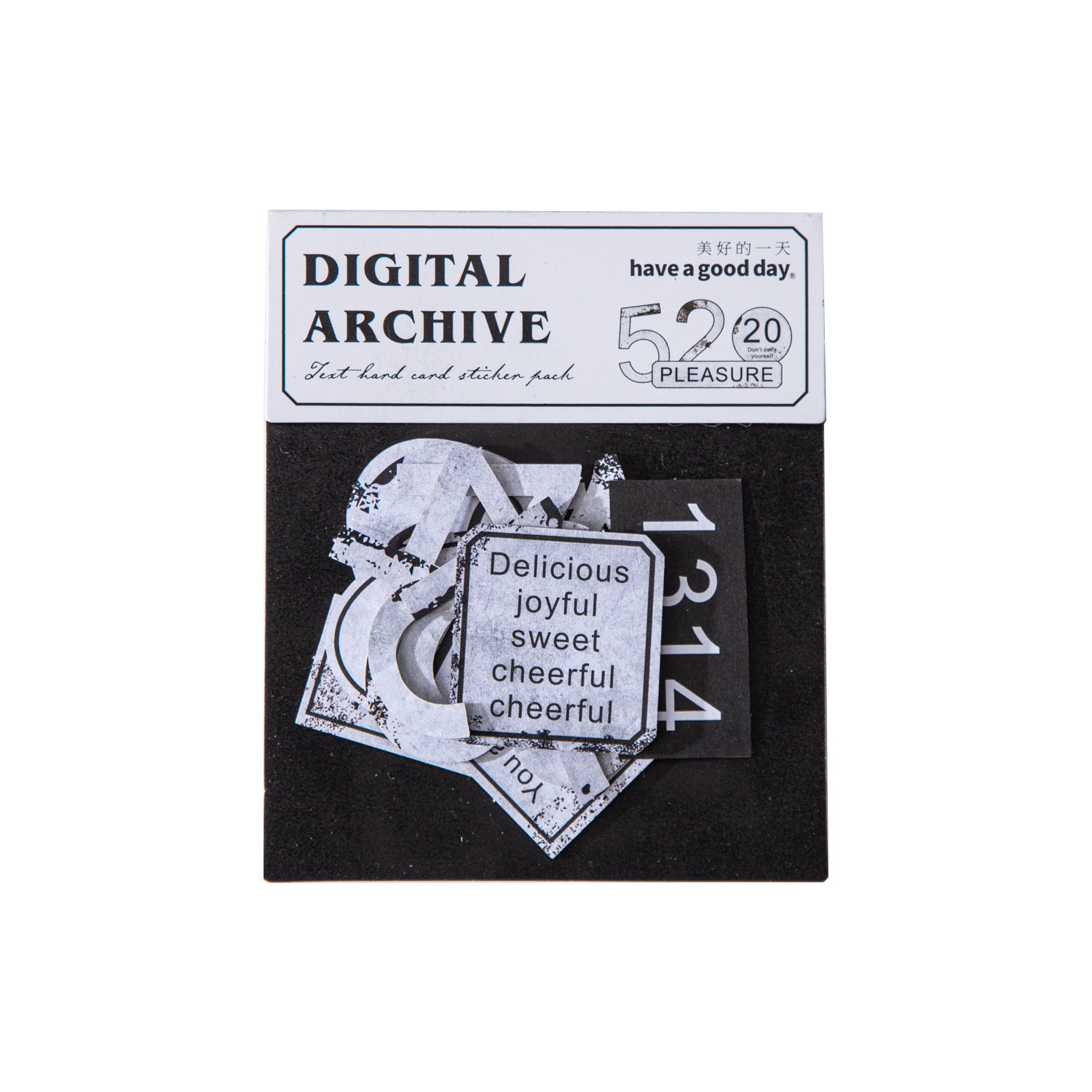 20 Pcs Vintage Number Cardstock Stickers SZCD