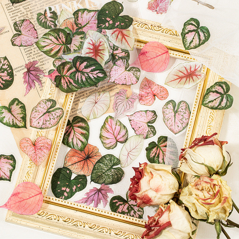 40 Pcs Seasonal Leaf PET Stickers ESSZM