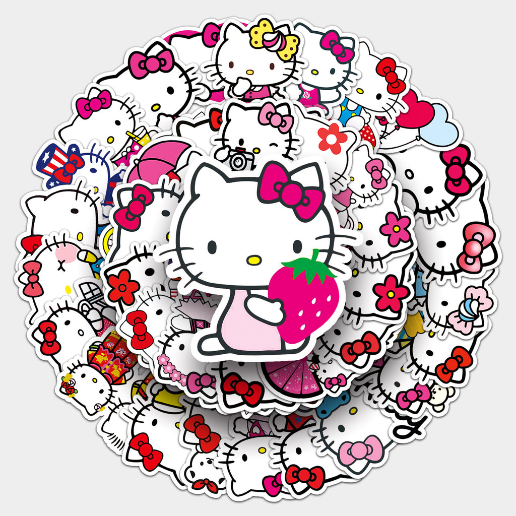 50 Pcs Vinyl Kitty Cat Stickers TZKT47