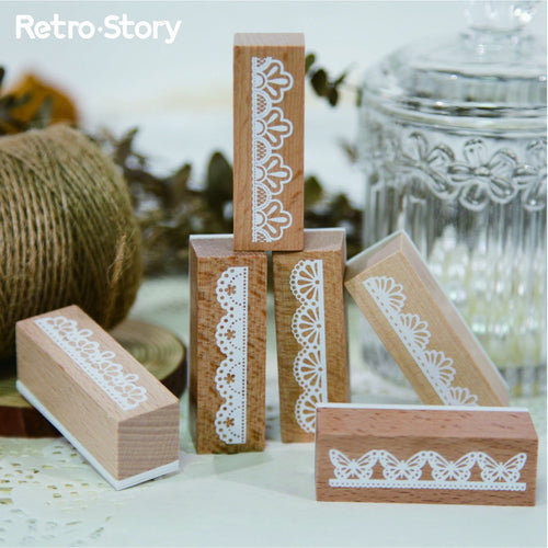 1 Pc Lace Wooden Stamp LSHY