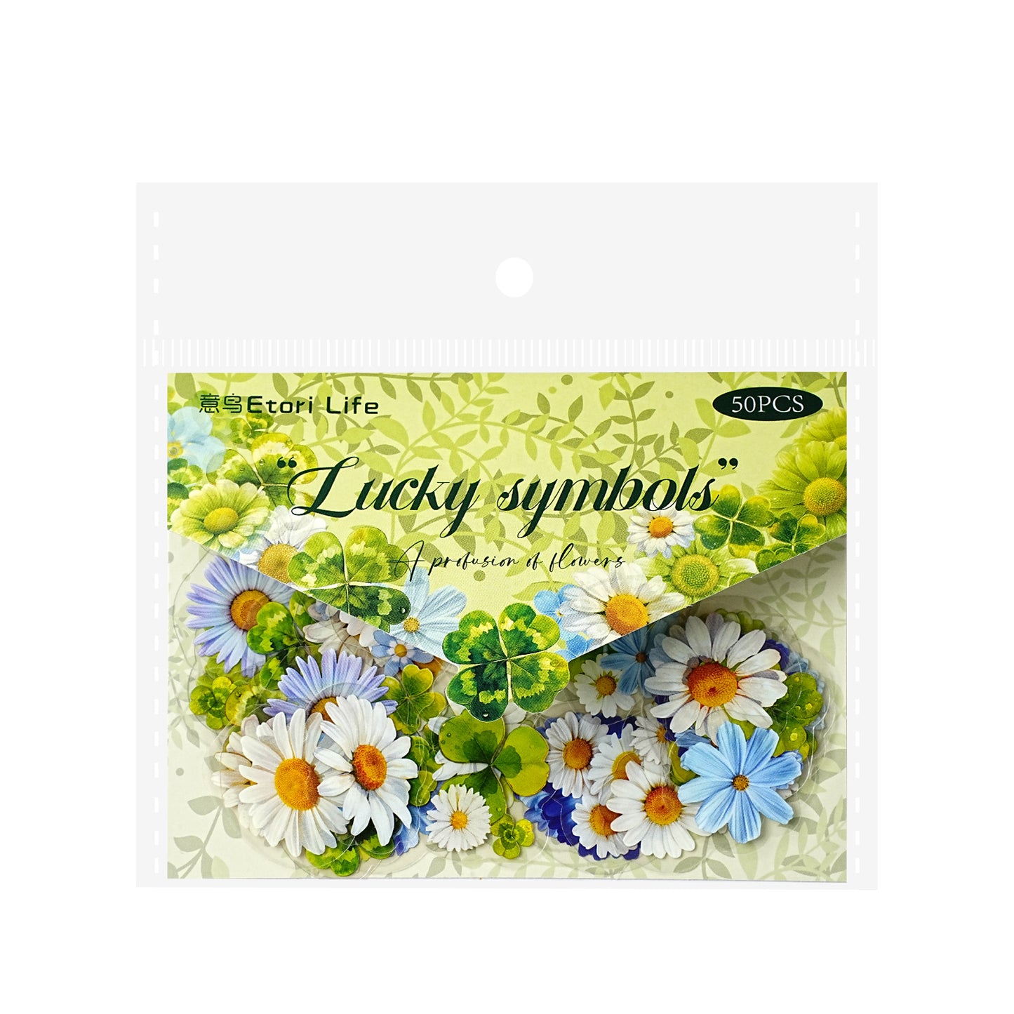 50 Pcs Flower Buttefly PET Stickers HSZDS