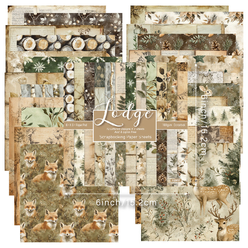 6 inch Woodland Scrapbook Paper Pad SKP617