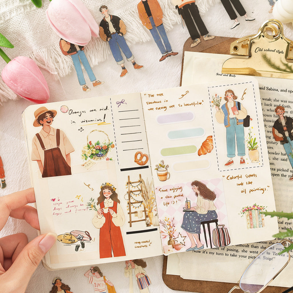 20 Sheets Fashion Girl Boy Stickers Book TYRJB