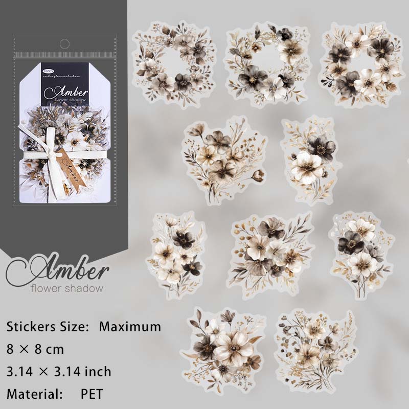 20 Pcs Flower Branches PET Stickers HPHY