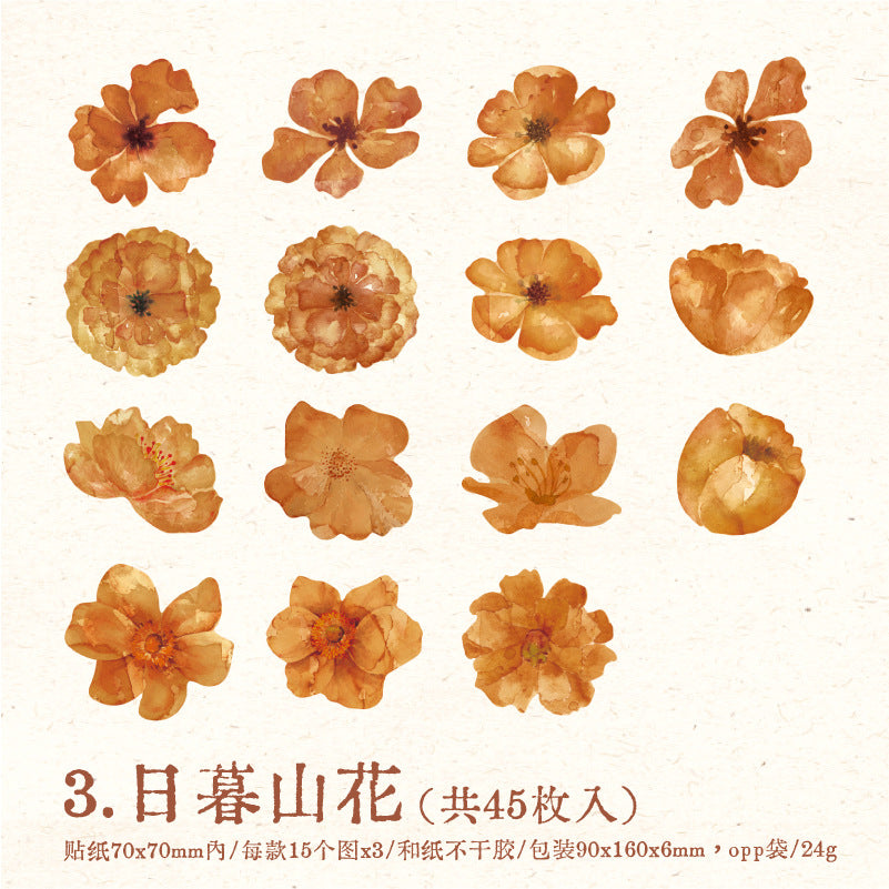 45 Pcs Vintage Plant Stickers LRSL