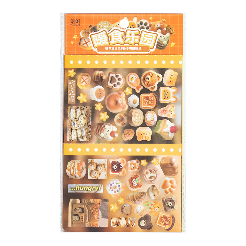 4 Sheets Food Theme Journal Stickers WJLX