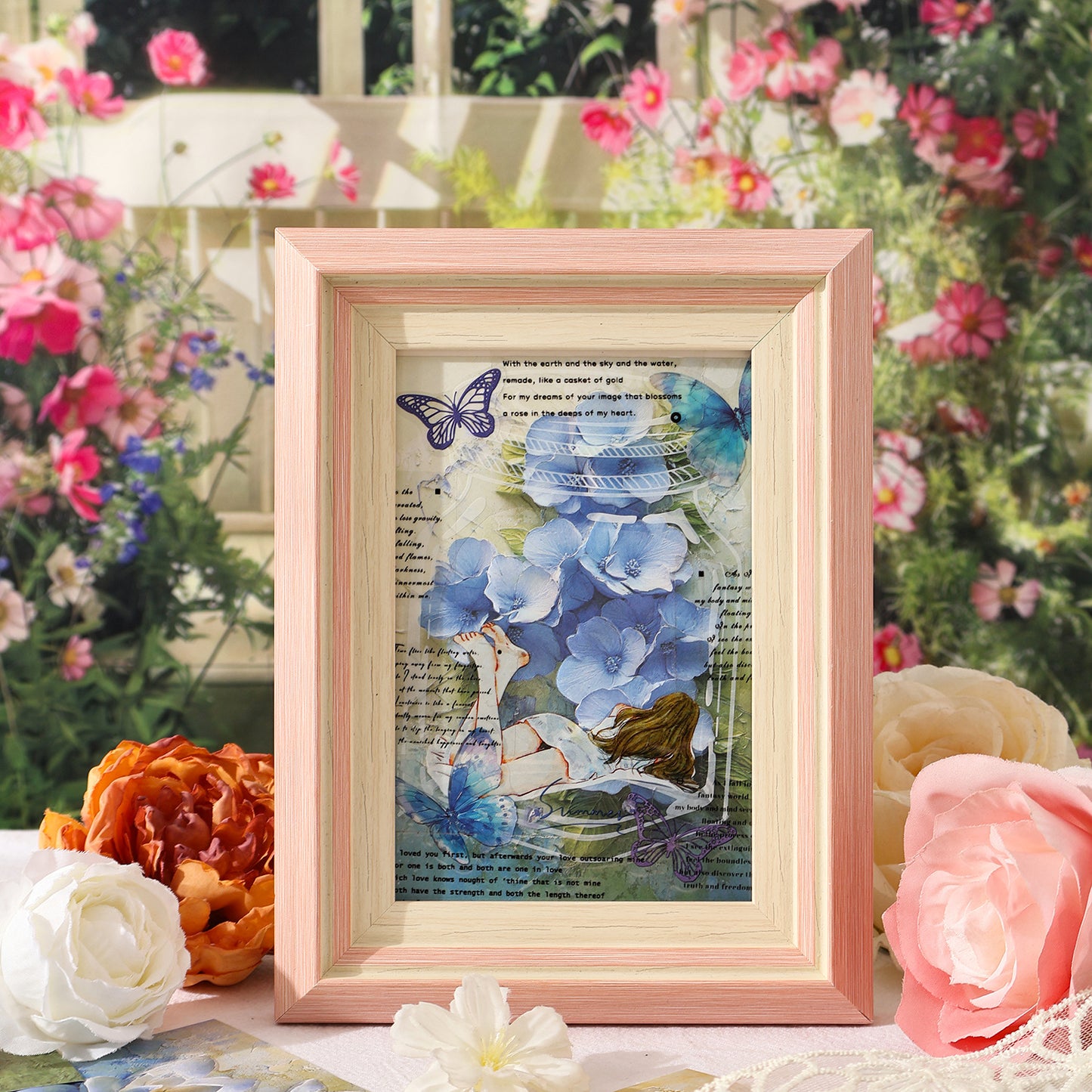 10 Sheets Flower Embossed Paper MCHX