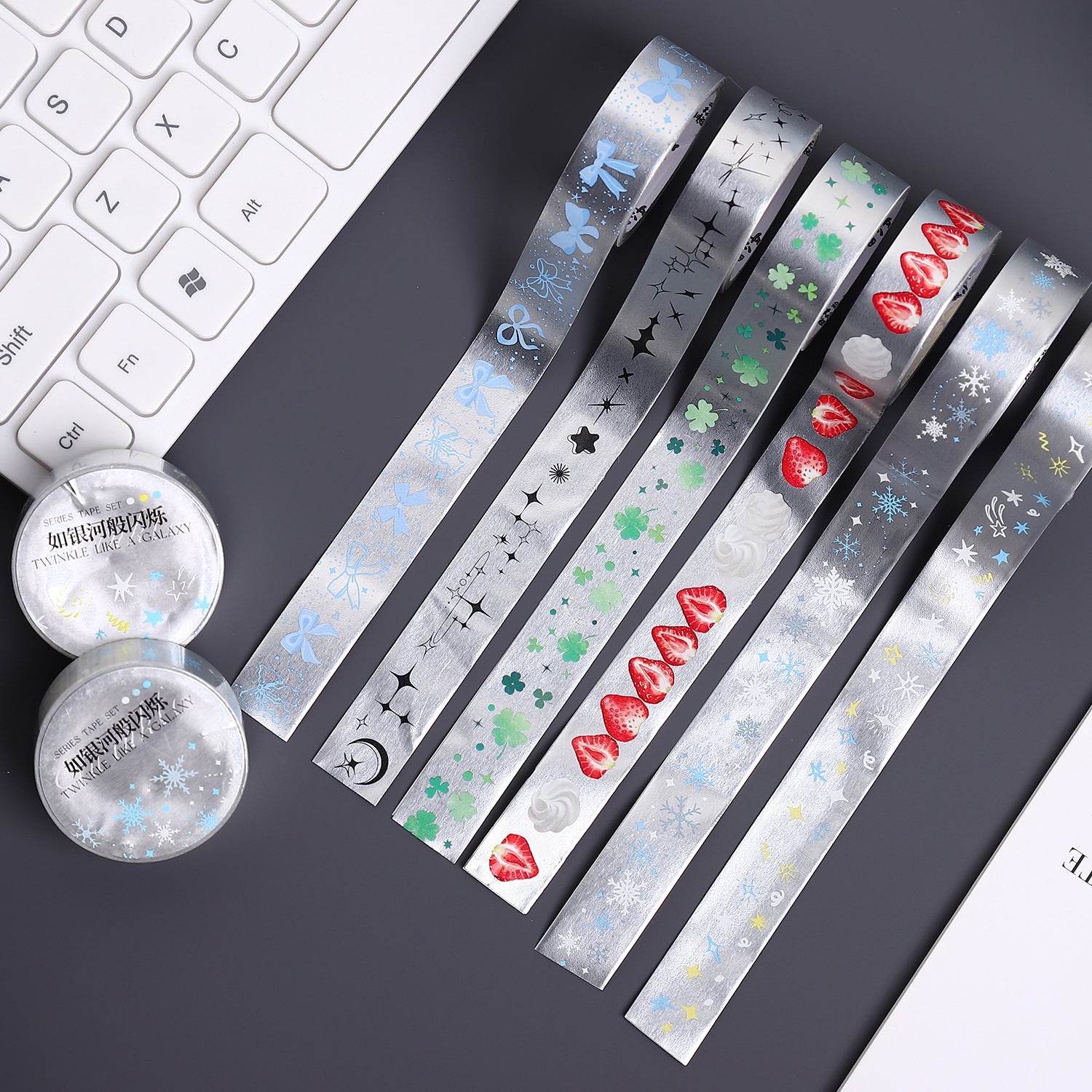 1 Roll Creative Silver Deco Tape RYHBSS