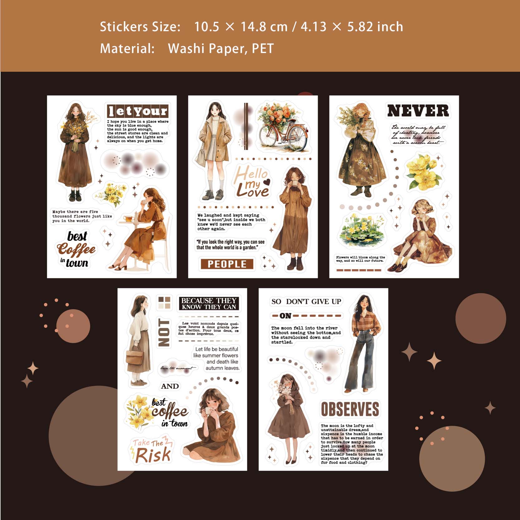 10 Sheets Fashion Girl Quote Stickers Book BLSN