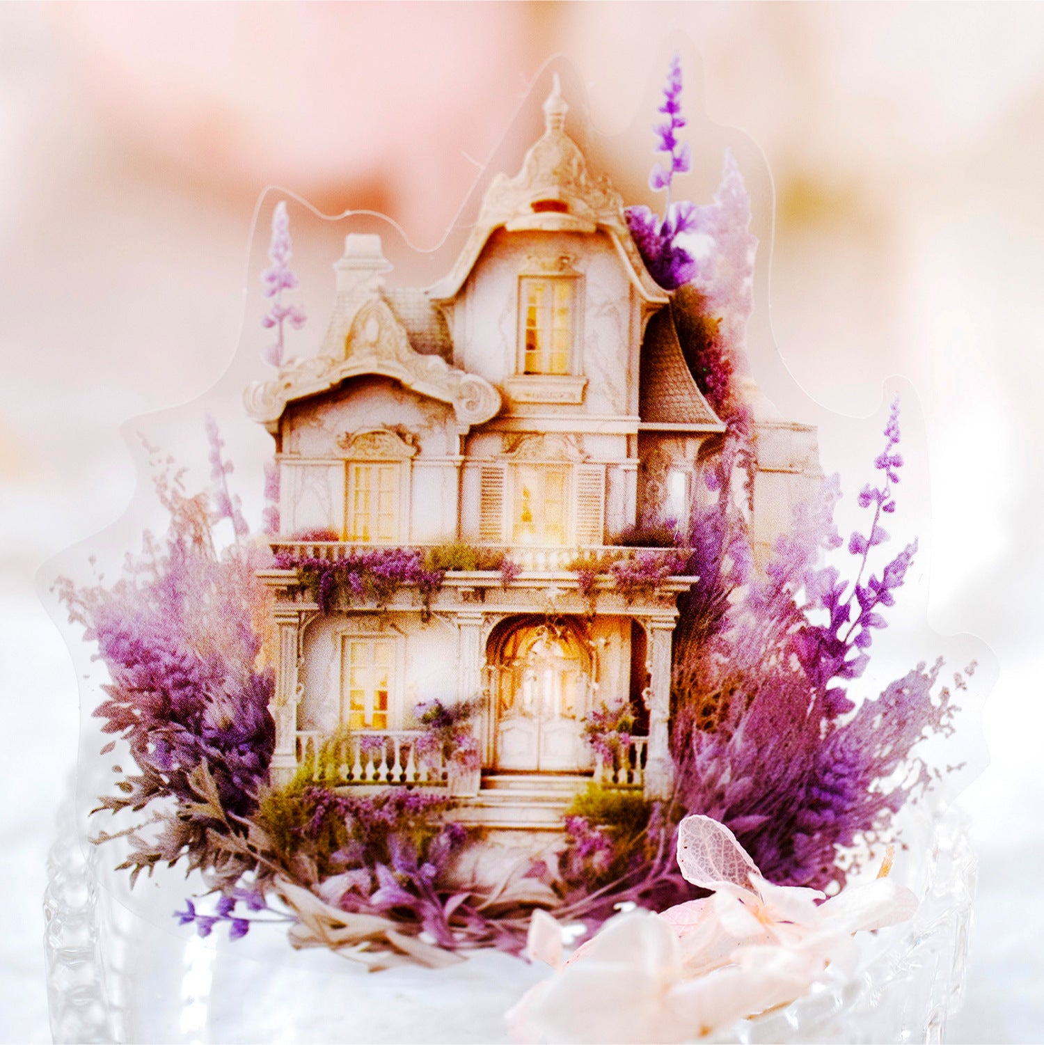 10 Pcs Flower and House PET Stickers MZQW