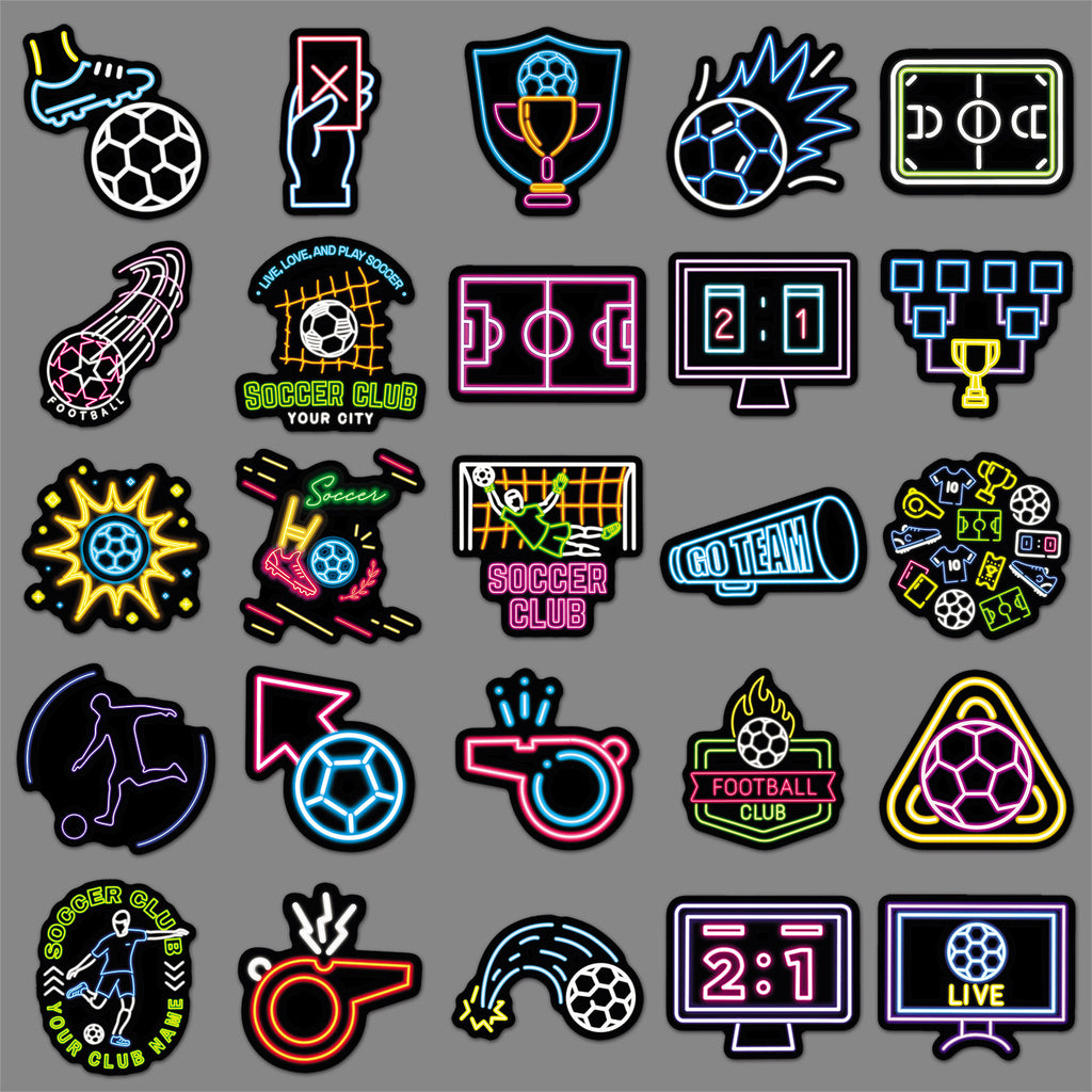 50Pcs Football Theme Waterproof Vinyl Stickers STY15