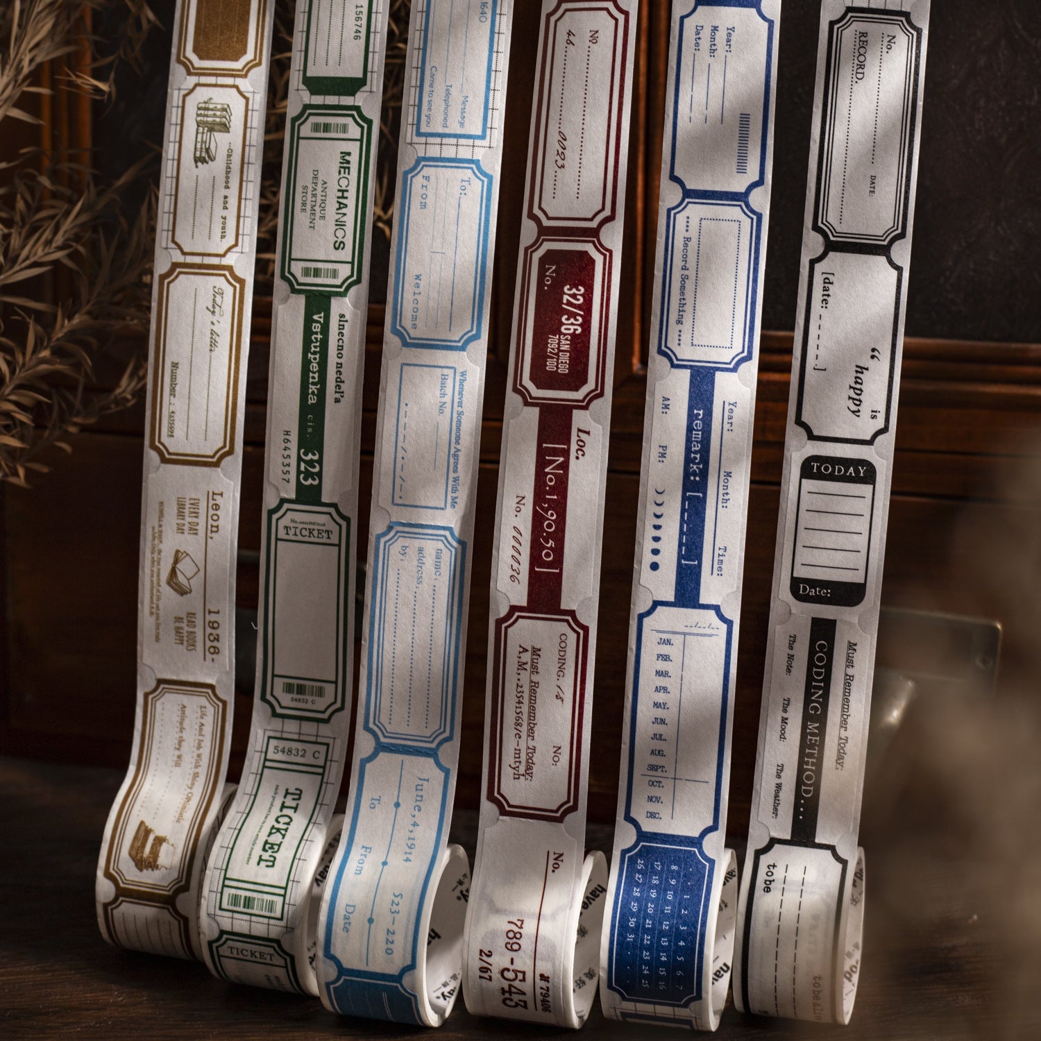 1 Roll Vintage Label Stickers Tape XBQX