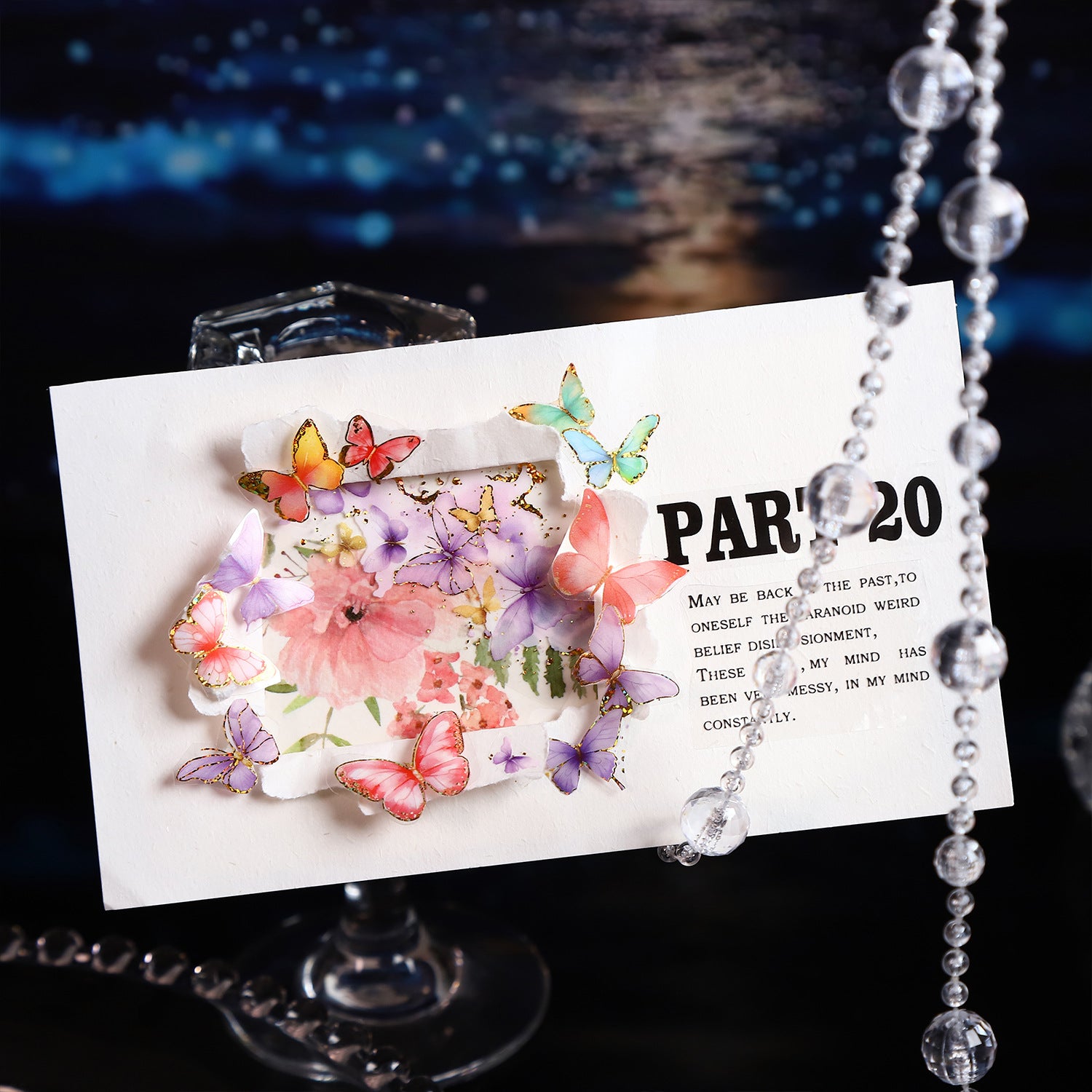 1 Roll Glitter Butterfly PET Tape FFHD