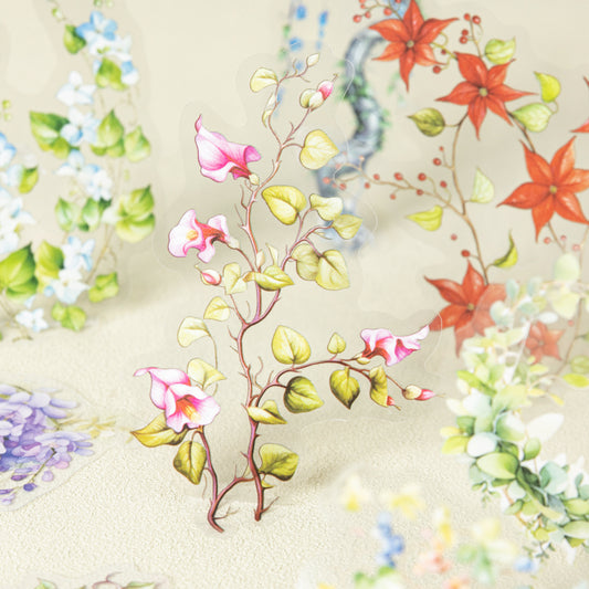 20 Pcs Botanical Vine PET Stickers PTHH