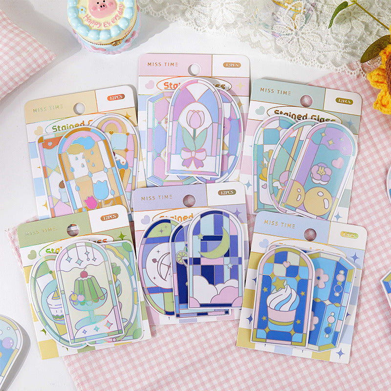 12 Pcs Kawaii Windows PET Stickers CCBL