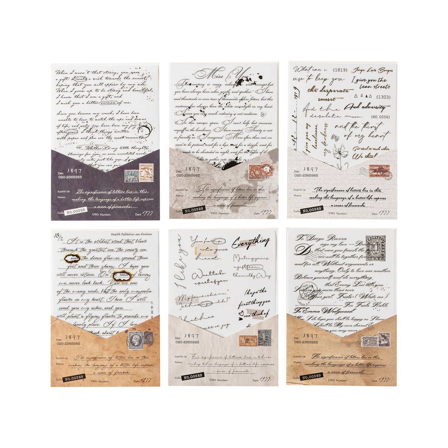 2 Pcs Vintage Transfer Stickers YYQS