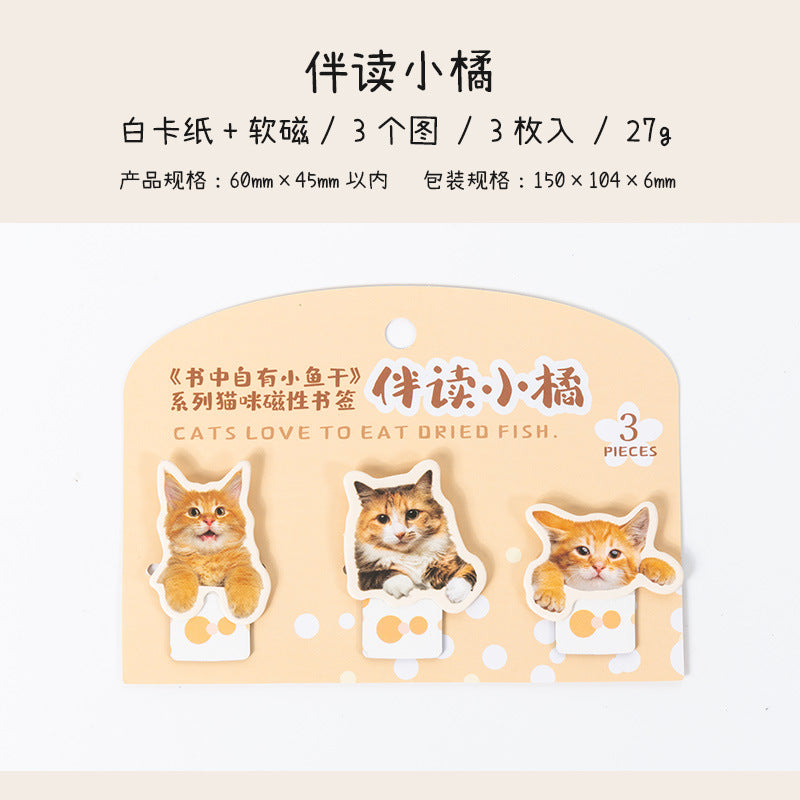 3-Pcs-Cat-Theme-Magnetic-Bookmark