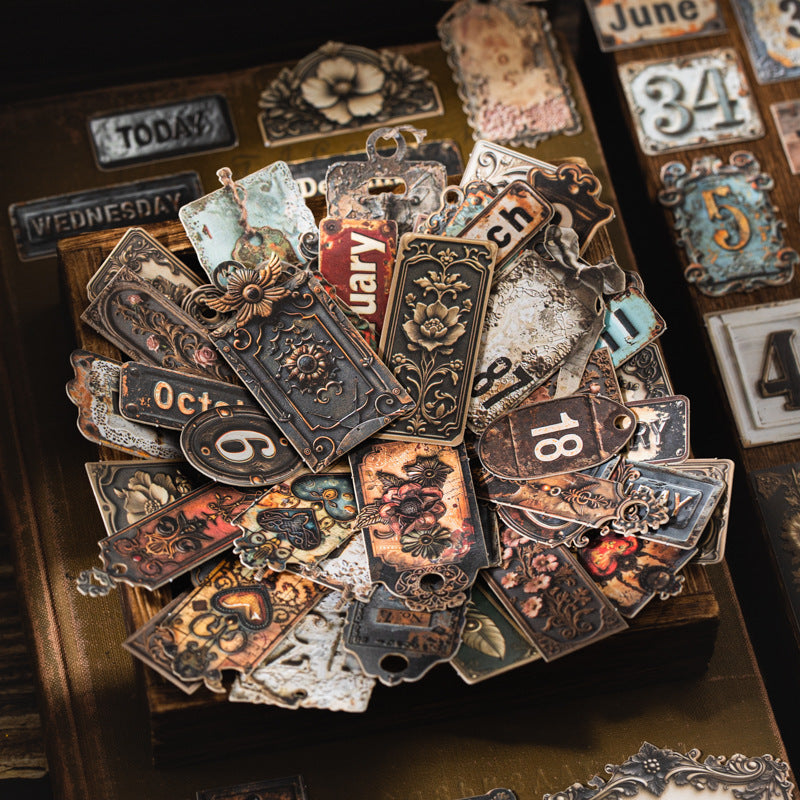 20 Pcs Metal Tag Theme Cardstock Stickers JSYJ