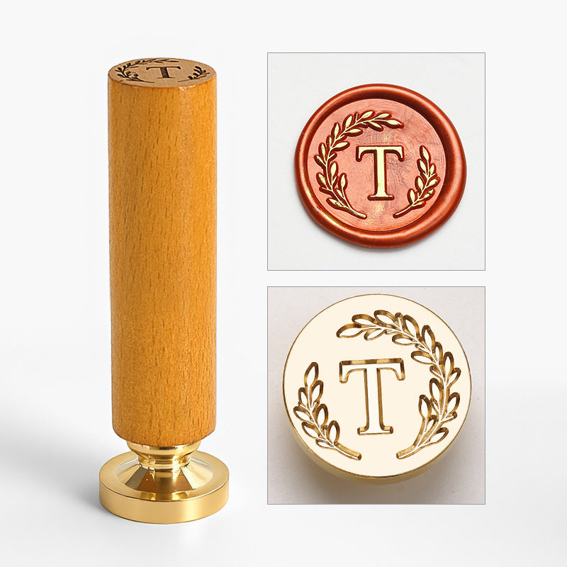 Vintage Alphabet: Wooden Handle Wax Seal Stamp Set